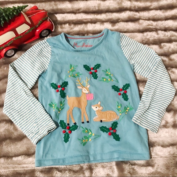 Mini Boden Other - Mini Boden Festive Reindeer Long Sleeve T-Shirt